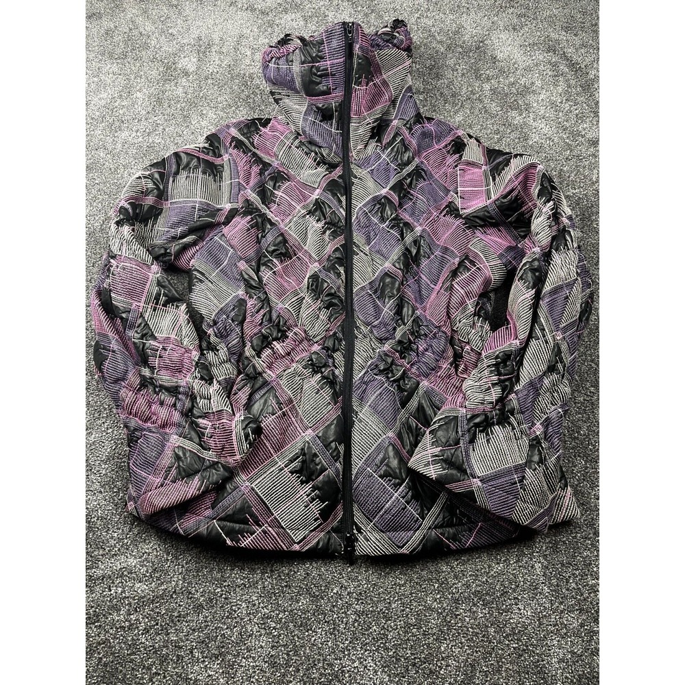 Samuel Dong Jacket Womens Large Long Sleeve Full Zip Hoodie Purple & Black
